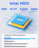 AOOSTAR R1 2 Bay 40T Storage Nas Intel N100 Mini PC