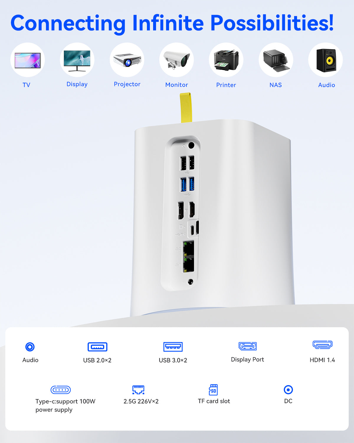 AOOSTAR R1 2 Bay 40T Storage Nas Intel N100 Mini PC with W11 PRO DDR4