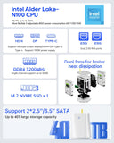 AOOSTAR R1 2 Bay 40T Storage Nas Intel N100 Mini PC