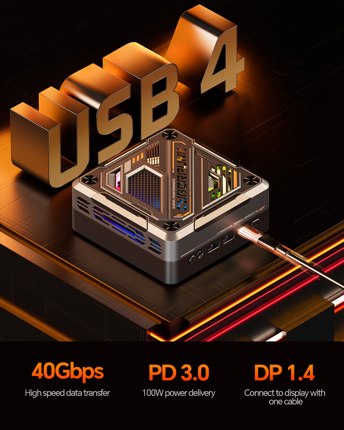 AOOSTAR GOD78 AMD Ryzen 7 7840HS（8C/16T,UP to 5.1GHz）with W11 PRO DDR5 16/32GB RAM+ 512GB/1T NVME SSD