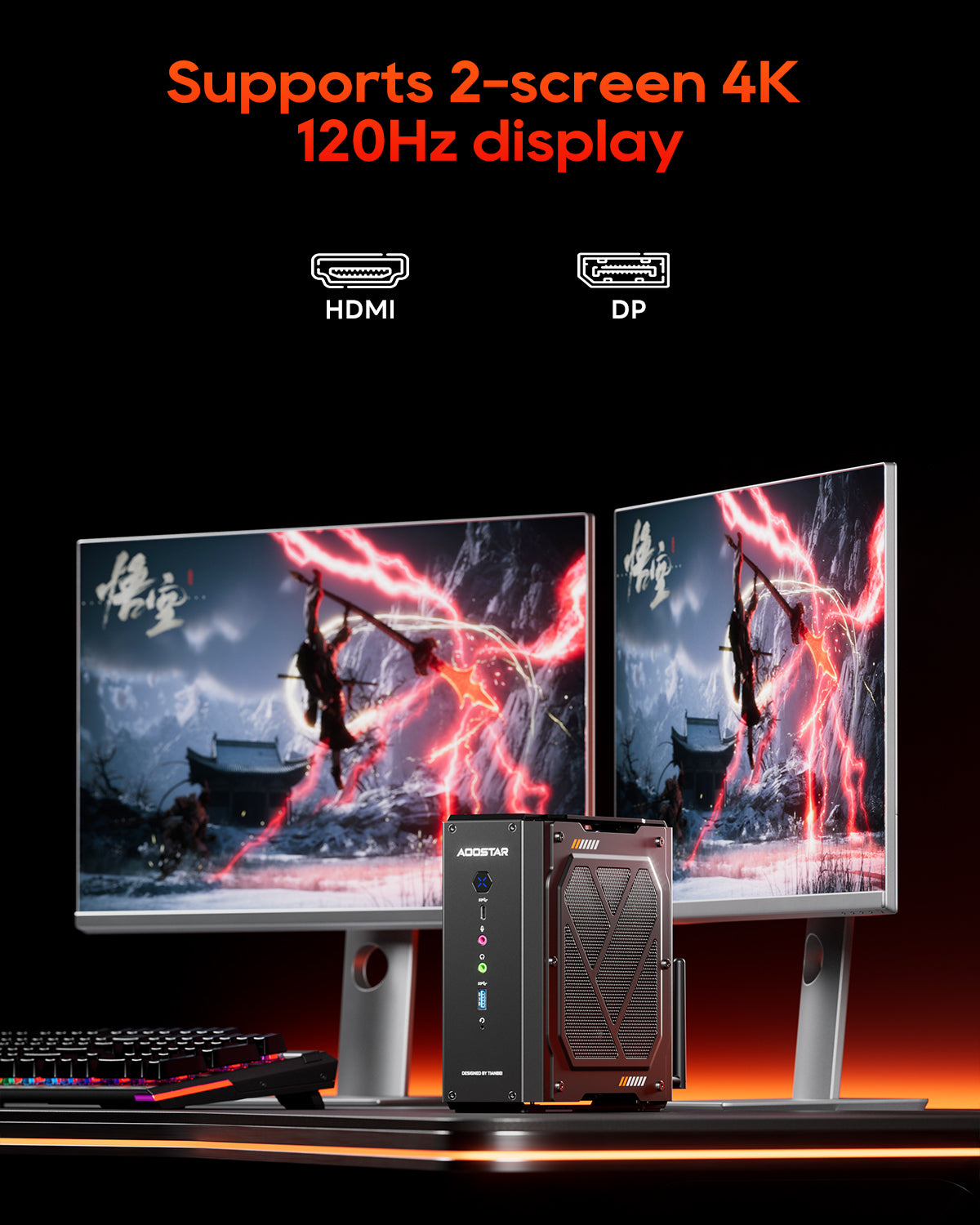 AOOSTAR GODZ AMD Ryzen 7 7435HS+AMD Radeon RX 6600LE(8G） ミニ