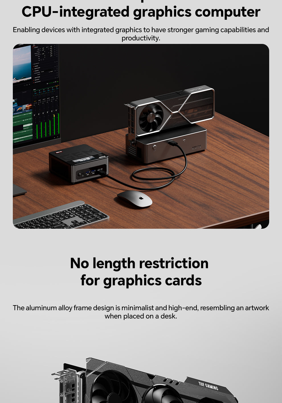 AOOSTAR AG02 EGPU Dock with OCulink/USB4 Port,Built-in Huntkey 800W Po ...