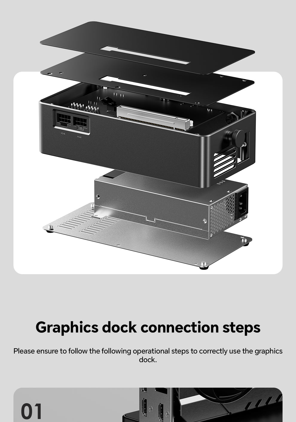 AOOSTAR AG02 EGPU Dock with OCulink/USB4 Port，Built-in Huntkey 500W Power Supply,（Pre-order, shipping around January 15th)