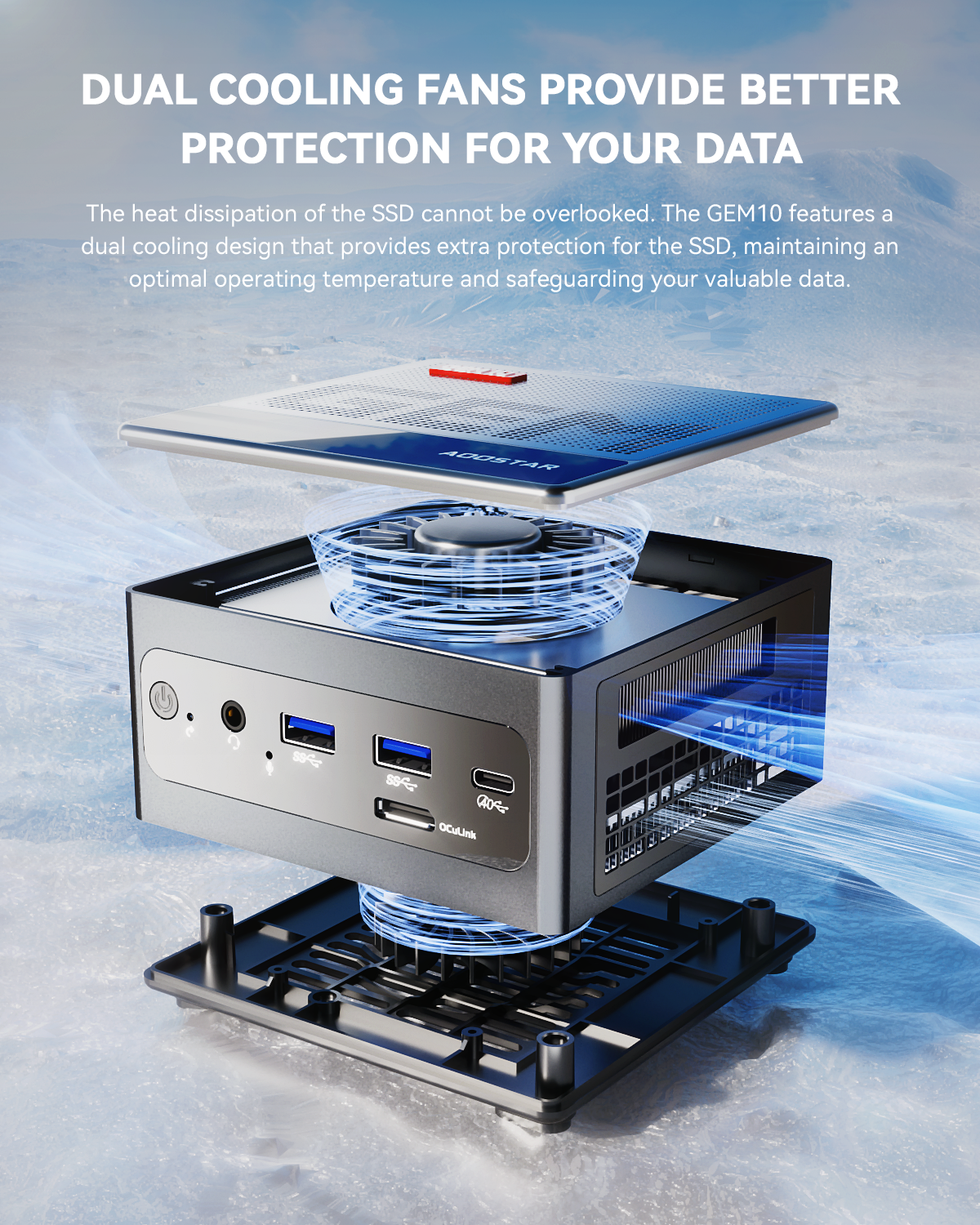 AOOSTAR GEM10 AMD Ryzen 7 6800H ミニPC、WIN 11 PRO/ 3* NVME/Oculink/2*2.5G LAN搭載